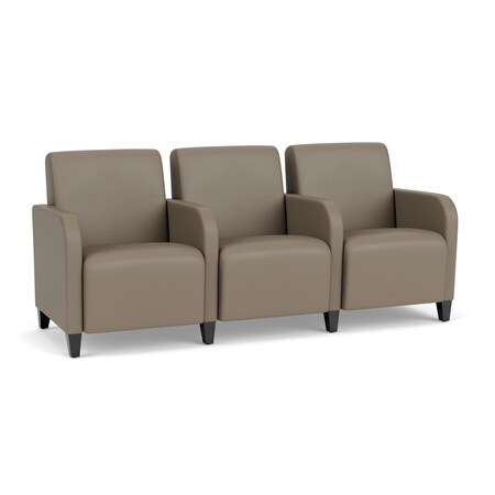 Lesro Siena Lounge Reception 3 Seat Tandem Seating, Black, MD Farro Upholstery SN3103